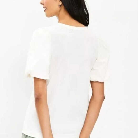 Ann Taylor Loft Bubble Sleeve Tee (Red) - Picture 2 of 2